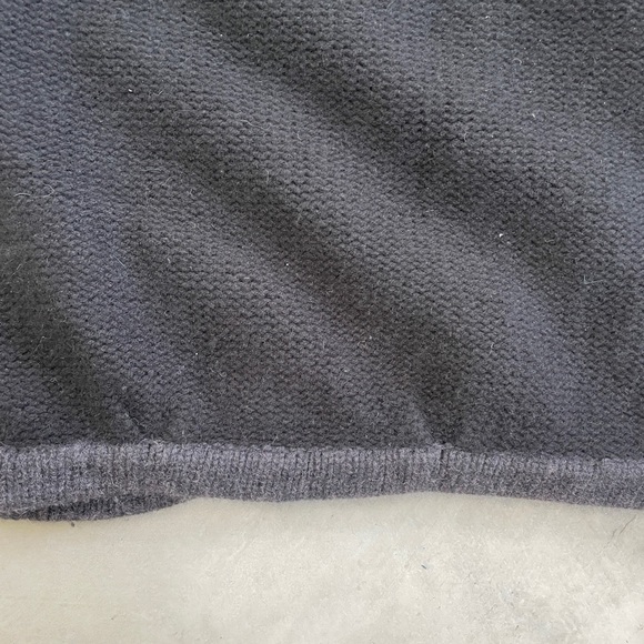 Dear Pruitt Cashmere sweater turtleneck black gray trim - Picture 7 of 10